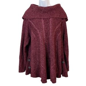 DENIM 24/7 Oversized Side Button Cowl Neck Sweater Sz 18/20